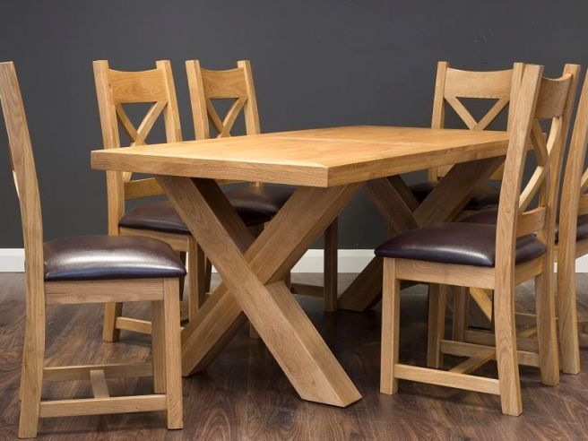 Oak extending table and cheap 6 chairs