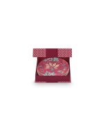 Set Of 4 Plates Flower Festival Dark Pink 17Cm