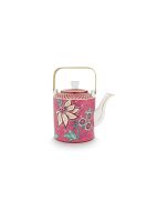 Giftset Teapot Oriental Flower Festival Dark Pink