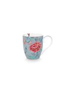 Set Of 2 Mugs Small Flower Festival Light Blue 145