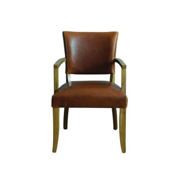 Duke Arm Chair Leather - Tan Brown