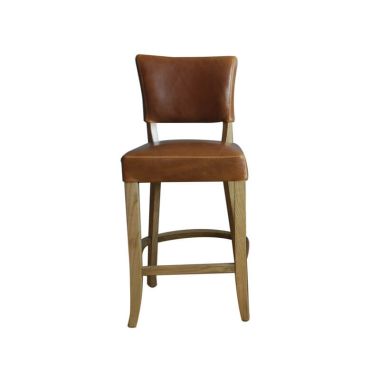 Duke Bar Chair Leather - Tan Brown