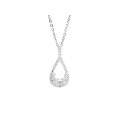 Indulgence Rhodium Teardrop Crystal Necklace