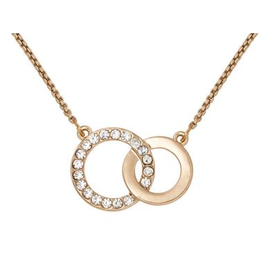 Indulgence Gold Crystal Double Ring Necklace