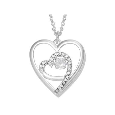 Indulgence Silver Crystal Hearts Necklace