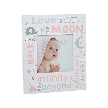 Love You To Moon Baby Girl Frame 4X4