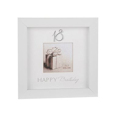 Modern White 3X3 Frame Birthday 18Th