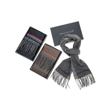 Eq For Men 3 Stripes Scarf Grey