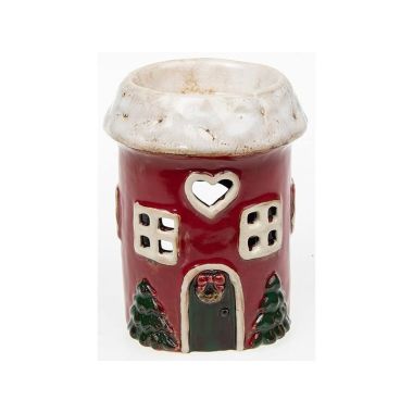Xmas Village Pottery Warmer Heart