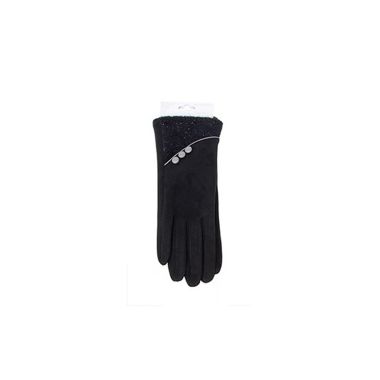 Fleece Cuff And 3 Button Gloves Black