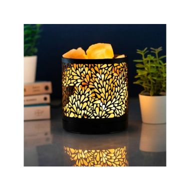 Himalayan Salt Lamp Petals Black