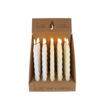 Luxe Led Spiral Candle White Cream