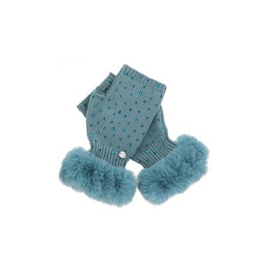 Sparkle Fingerless Gloves Teal