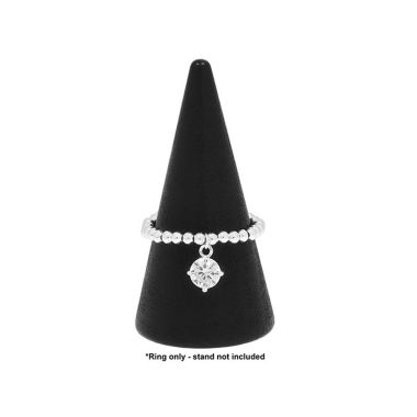 Stackable Silver Plated Ring Dangly Crystal