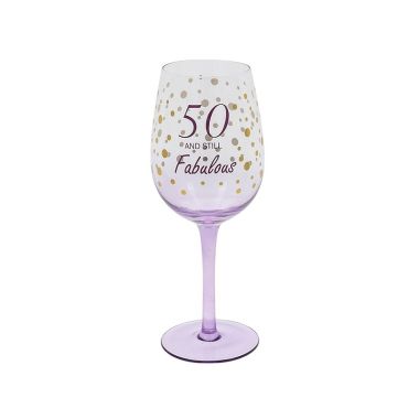 Birthday Sparkle Wine Glass Age 50