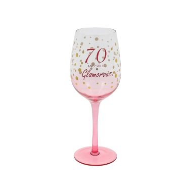 Birthday Sparkle Wine Glass Age 70