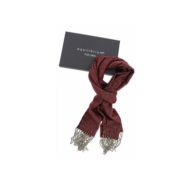 Eq For Men Herringbone Scarf Red