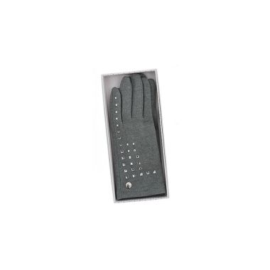 Crystal Squares Boxed Gloves Grey