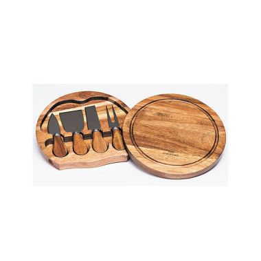 Cheese Board Round With Knives X 4