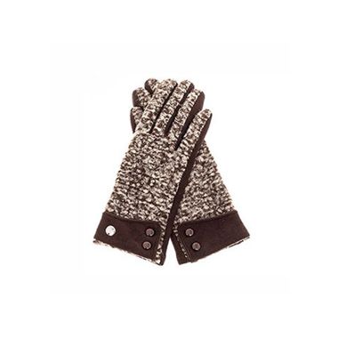 Boucle Gloves With Cuff  Brown