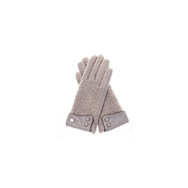 Boucle Gloves With Cuff  Grey