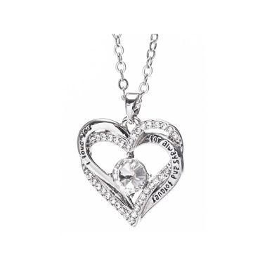 Newgrange Living Silver Heart With Stone Necklace
