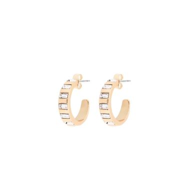 Allied TC Hoop Earrings Art Deco Gold