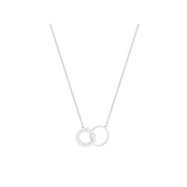 Allied TC Pearl & Silver Circle Pendant Silver