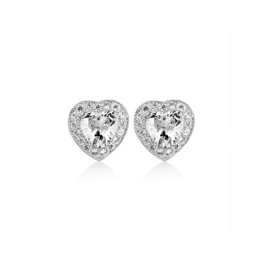 Newbridge Clear Stone Heart Earrings