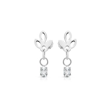 Newbridge Lotus Earrings With Clear Stones