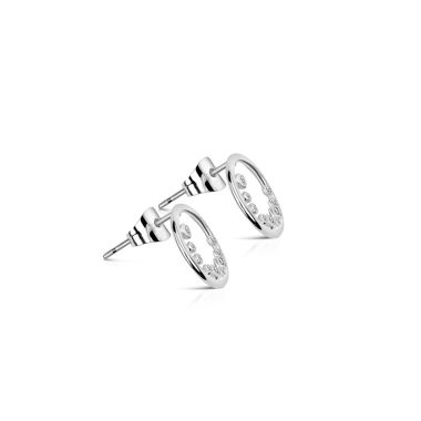 Newbridge Petite Circular Earrings With Clear Ston