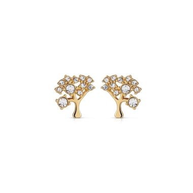 Newbridge Gold Plated Tree Earrings With Clear Sto