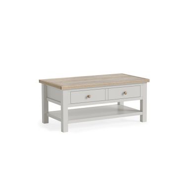 Modern Country Oak - Grey Coffee Table With Shelf