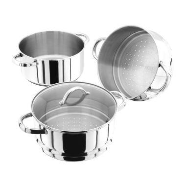 Judge Essentials 22Cm 3 Tier Steamer Glass