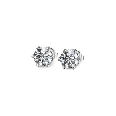 Newbridge Stud Earrings Round Clear