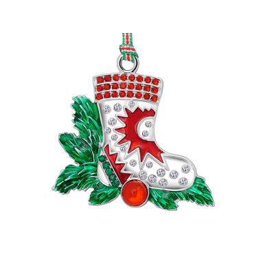 Newbridge Boot With Red Stones Christmas Ornament