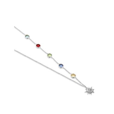 Newbridge Silver Plated Necklace Coloured Stone