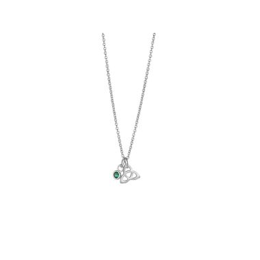 Newbridge Trinity Knot Pendant With Green Stone