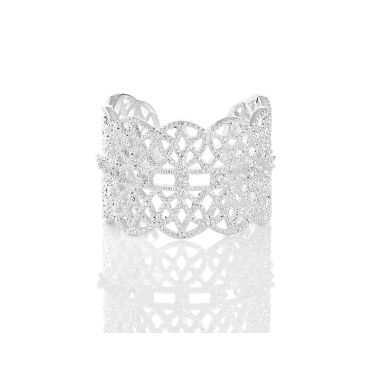Newbridge Silverplate Ring Lace Clear Stone