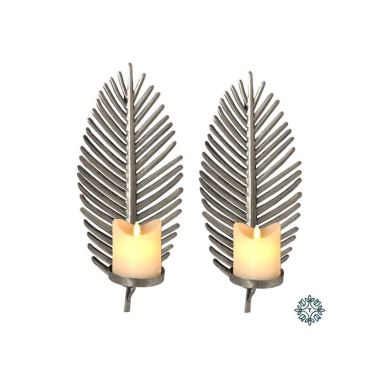 Azure S/2 Leaf Wall Sconce Silver