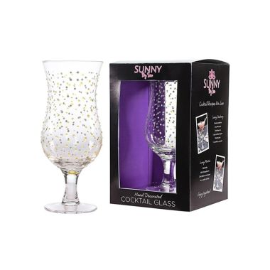 Tall Cocktail Glass Clear Dot