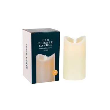 Flicker Led Candle With 5Hr Timer Ivory 15Cm