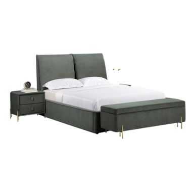 Waterford Green Fabric Gas-Lift Storage Bed