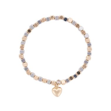 Indulgence Rhodium Gold Bead Bracelet