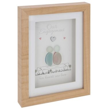 Pebble Glass Portrait Plaque Engagement