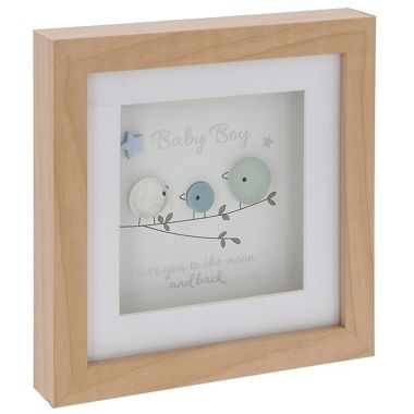 Pebble Glass Square Plaque Baby Boy