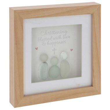 Pebble Glass Square Plaque Christening
