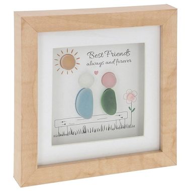 Pebble Glass Square Plaque Best Friend