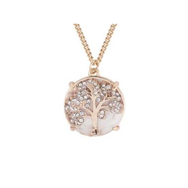 Indulgence Gold Crystal Tree Of Life Glass Necklac