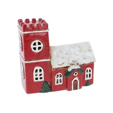 Village Pottery Norman Xmas Church Tealight